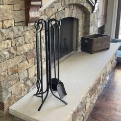Pilgrim Forged Large Hearth Matte Black Tool Set -Emocion Central 18002 4
