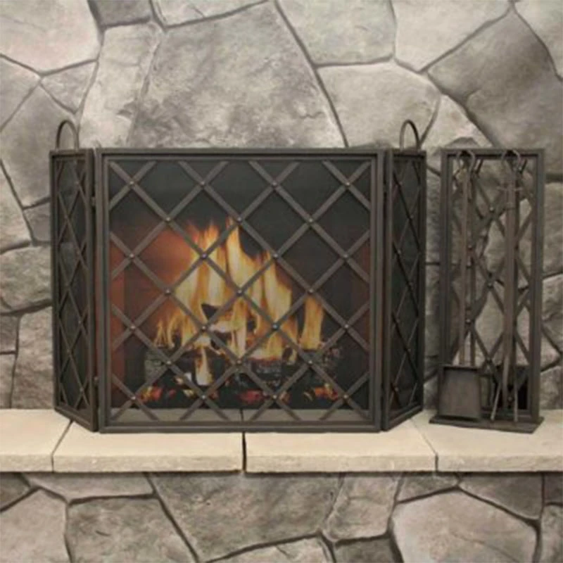 Pilgrim Iron Weave Tri Panel Fireplace Screen (18199) 4 Pilgrim Iron Weave Tri Panel Fireplace Screen (18199) - Image 2