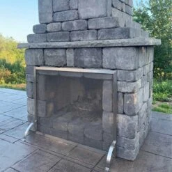 Pilgrim Newport Stainless Steel Single Panel Fireplace Screen (18257)