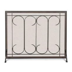 Pilgrim Iron Gate Burnished Black Fireplace Screen