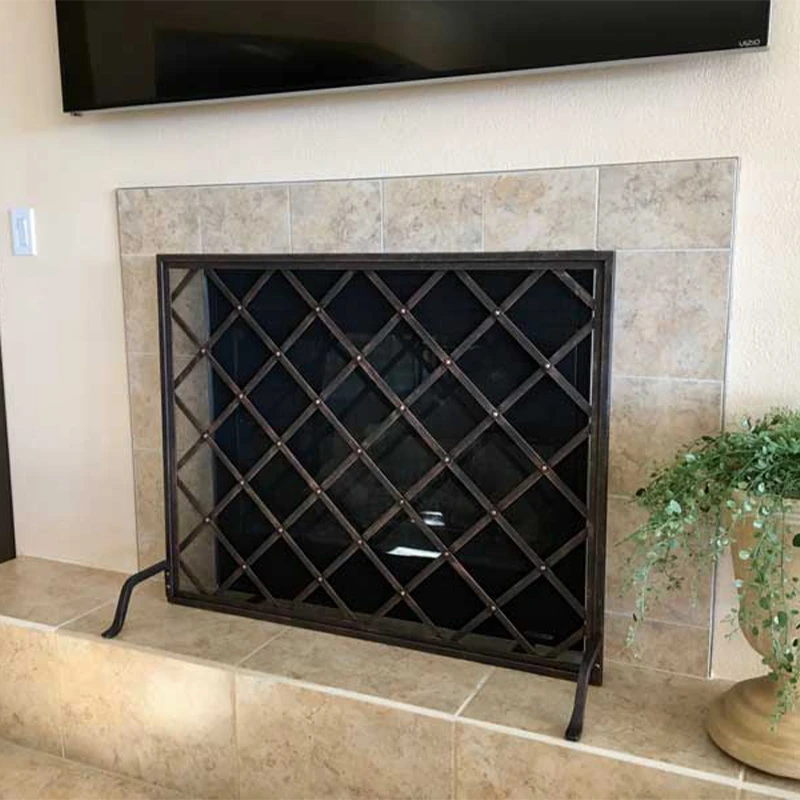 Pilgrim Iron Weave Single Panel Fireplace Screen (18303) 6 Pilgrim Iron Weave Single Panel Fireplace Screen (18303) - Image 4