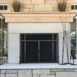 Pilgrim Forged Iron Door Fireplace Screen Vintage Iron (18433)