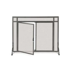 Pilgrim Forged Iron Door Fireplace Screen Vintage Iron (18436)