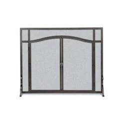 Pilgrim Forged Iron Door Fireplace Screen Matte Black (18441)