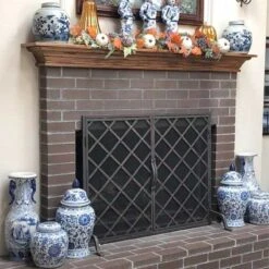 Pilgrim Iron Weave Door Fireplace Screen (18450) -Emocion Central 18450 7