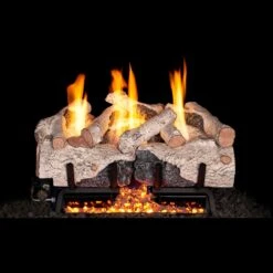 Real Fyre Charred Alpine 30-in Logs With Vent-Free G10 Burner Kit