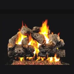 Real Fyre Charred Royal English Oak 30-in Logs With Burner Kit Options