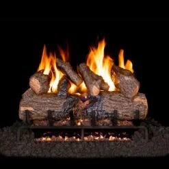 Real Fyre Charred Oak Gas Log 18-in With Burner Kit Options