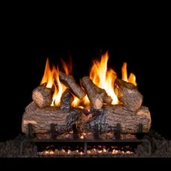Real Fyre Charred Oak Gas Logs 24-in With Burner Kit Options