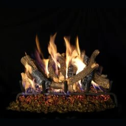 Real Fyre Charred Oak Stack Gas Logs 24-in Logs With Burner Kit Options