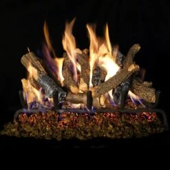 Real Fyre Charred Oak Stack Gas 30-in Logs With Burner Kit Options