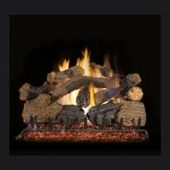 Real Fyre Charred Grizzly Oak 30-in Gas Logs With Burner Kit Options