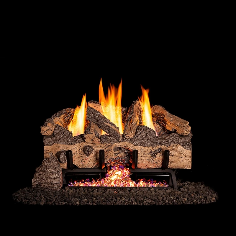 Real Fyre Charred Gnarled Split 16/18-in Logs With Vent-Free G10 Burner Kit 3 Real Fyre Charred Gnarled Split 16/18-in Logs With Vent-Free G10 Burner Kit