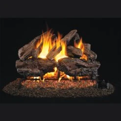 Real Fyre Charred Red Oak 18-in Logs With Burner Kit Options
