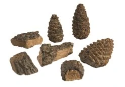 Real Fyre Decor Pack: Includes 4 Small Wood Chips Plus 3 Small Size Pine Cones