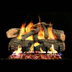 Real Fyre Charred Evergreen 24-in Logs With G52 Burner Kit Options