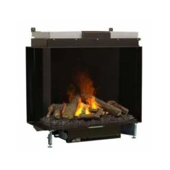 Faber E-Matrix Two-Sided Built-In Electric Water Vapor Fireplace, Left Facing