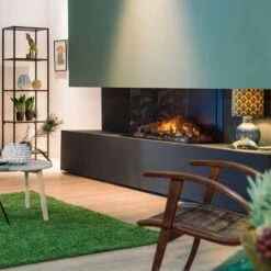 Faber E-Matrix Three-Sided Built-In Electric Water Vapor Fireplace