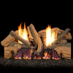 Real Fyre Foothill Split Oak 18-in Vent Free Gas Logs With G19A 18/20" Vent-Free Burner With Electronic Remote
