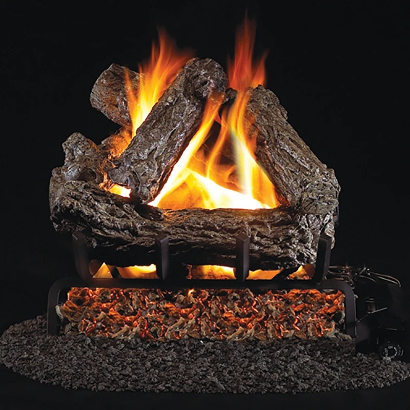 Real Fyre Rustic Oak 16-in Gas Logs With Burner Kit Options 3 Real Fyre Rustic Oak 16-in Gas Logs With Burner Kit Options