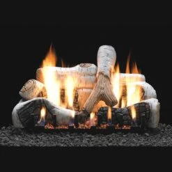White Mountain Hearth 30-in Birch Log Set With Vent-Free Slope Glaze Burner