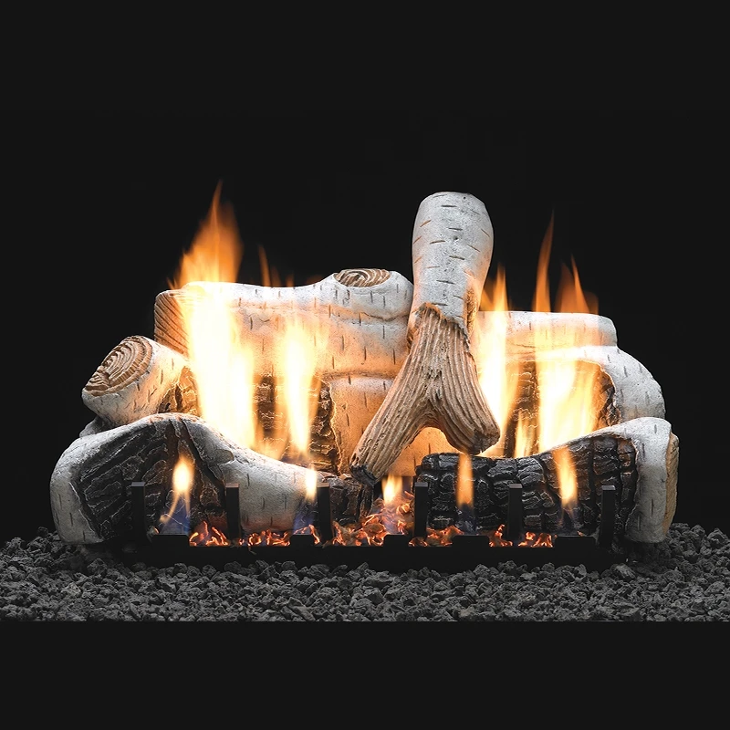 White Mountain Hearth 30-in Birch Log Set With Vent-Free Slope Glaze Burner 3 White Mountain Hearth 30-in Birch Log Set With Vent-Free Slope Glaze Burner