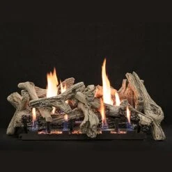 Empire 30-IN Driftwood-Burncrete Log Set With Slope Glaze Burner