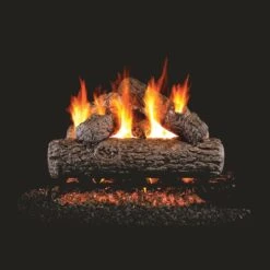 Real Fyre Golden Oak 24-in Gas Logs With Burner Kit Options