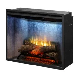 Dimplex Revillusion Weathered Concrete 30" Built-In Electric Firebox W/ Plug Kit & Front Glass RBF30WC-FG -Emocion Central RBF30WC 3