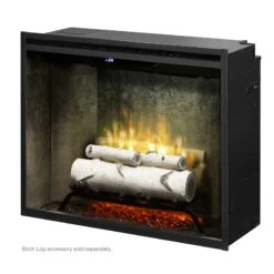 Dimplex Revillusion Weathered Concrete 30" Built-In Electric Firebox W/ Plug Kit & Front Glass RBF30WC-FG -Emocion Central RBF30WC 4