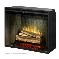 Dimplex Revillusion Weathered Concrete 30" Built-In Electric Firebox W/ Plug Kit & Front Glass RBF30WC-FG -Emocion Central RBF30WC 6