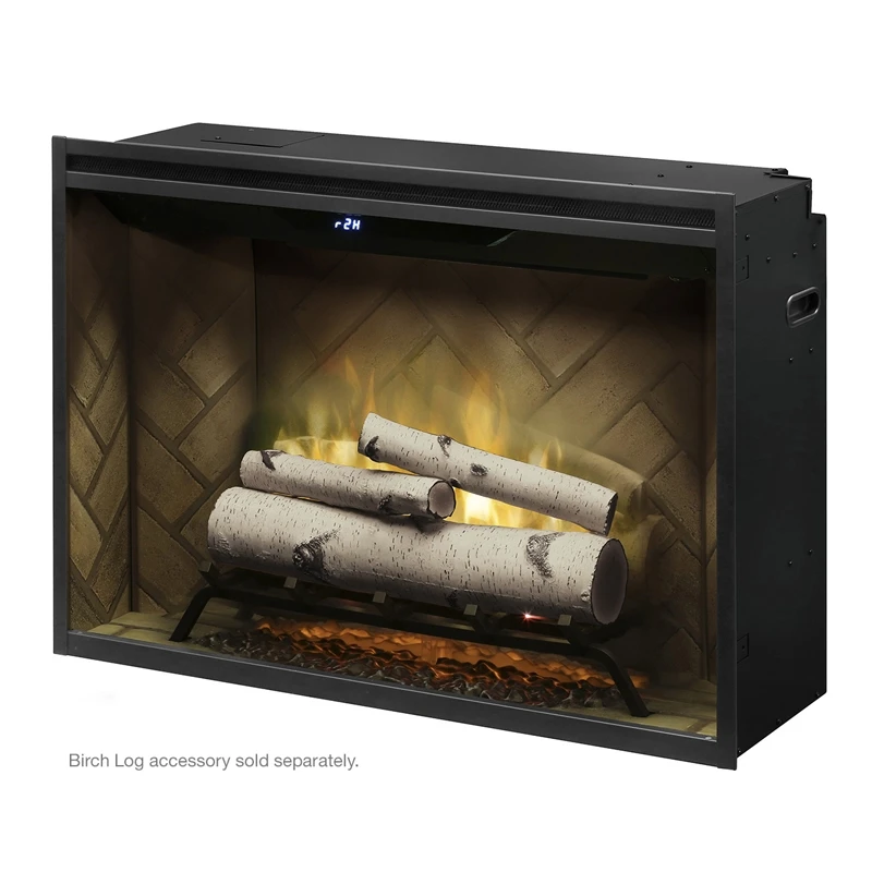 Dimplex Revillusion Herringbone 36" Built-in Electric Firebox W/ Plug Kit & Front Glass RBF36-FG 4 Dimplex Revillusion Herringbone 36" Built-in Electric Firebox W/ Plug Kit & Front Glass RBF36-FG - Image 2