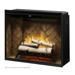 Dimplex Revillusion Herringbone 36" Portrait Built-in Electric Firebox W/ Plug Kit & Front Glass RBF36P-FG