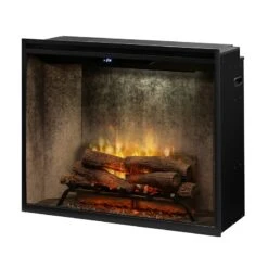 Dimplex Revillusion Weathered Concrete 36" Portrait Built-In Electric Firebox W/ Plug Kit & Front Glass RBF36PWC-FG
