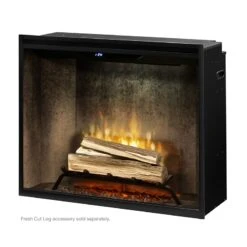 Dimplex Revillusion Weathered Concrete 36" Portrait Built-In Electric Firebox W/ Plug Kit & Front Glass RBF36PWC-FG -Emocion Central RBF36PWC 5