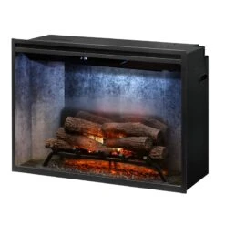 Dimplex Revillusion Weathered Concrete 36" Built-In Electric Firebox W/ Plug Kit & Front Glass RBF36WC-FG