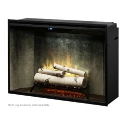 Dimplex Revillusion Weathered Concrete 42" Built-In Electric Firebox W/ Plug Kit & Front Glass RBF42WC-FG