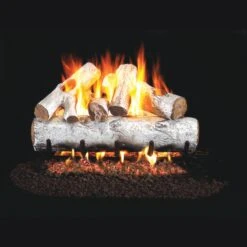 Real Fyre White Birch 30-in Gas Logs With Burner Kit Options